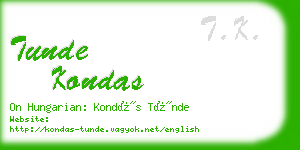 tunde kondas business card